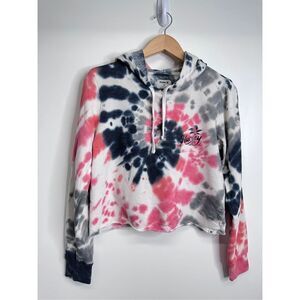 Hurley Sweater Womens Jacket Tie Dye‎ Cropped Long Sleeve Pullover Size Small